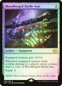 Magic The Gathering MTG BLOODFORGED BATTLE-AXE FOIL Double Masters 2022 NM - Image 1