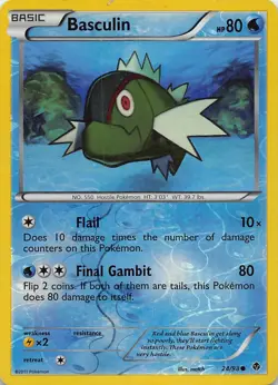BASCULIN 24/98 C EMERGING POWERS POKEMON REVERSE HOLO HP - Image 1