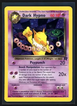 Pokemon Dark Hypno 9/82 Team Rocket Unlimited Holo Rare WOTC 2000 PLAYED - Image 1