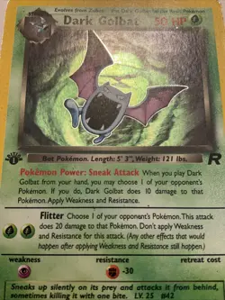 Dark Golbat 7/82 (1st Edition Stamp) Holo Team Rocket Pokemon 2000 - Image 4