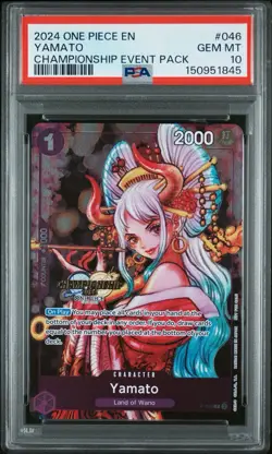 2024 ONE PIECE CHAMPIONSHIP 2024 EVENT PACK #046 YAMATO PSA 10 - Image 1