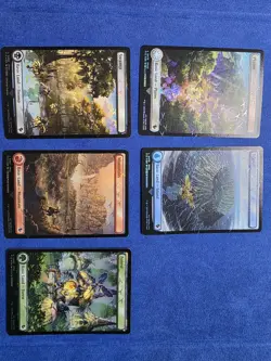 MTG Magic the Gathering Basic Lands Island & Forest Lot Chocobo Track Foil - Image 1