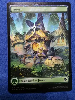 MTG Magic the Gathering Basic Lands Island & Forest Lot Chocobo Track Foil - Image 3
