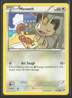 Meowth 61/98 Common Ancient Origins Pokemon Near Mint - Image 1