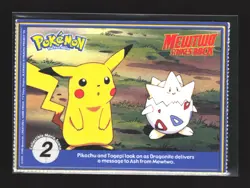 Pokemon 1999 Poke Trivia Burger King #26 Perforated Raichu - Image 2