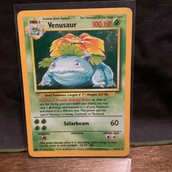 Pokemon Base Set Unlimited Venusaur 15/102 Holo Rare MP - Image 1