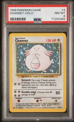 PSA 8 - 1999 Pokemon Base Set Holo Chansey - Image 1