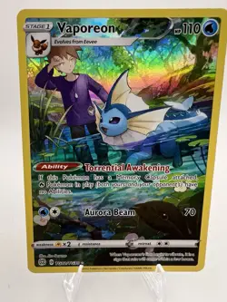 NM Pokemon Brilliant Stars Trainer Gallery English Vaporeon TG02/TG30 Holo Rare - Image 3
