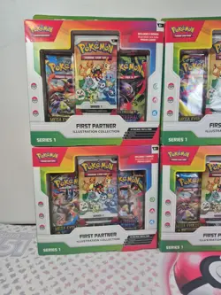 Pokemon TCG Lot of 4 First Partner Illustration Collection Series 1 Promo Boxes - Image 2