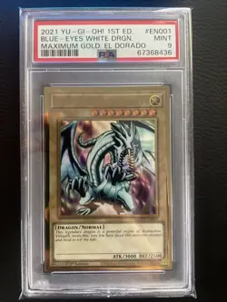 2021 Yu-Gi-Oh! Blue-Eyes White Dragon Maximum Gold El Dorado MGED-EN001 PSA 9 - Image 1