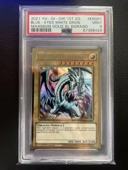 2021 Yu-Gi-Oh! Blue-Eyes White Dragon Maximum Gold El Dorado MGED-EN001 PSA 9 - Image 2