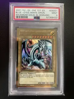 2021 Yu-Gi-Oh! Blue-Eyes White Dragon Maximum Gold El Dorado MGED-EN001 PSA 9 - Image 3