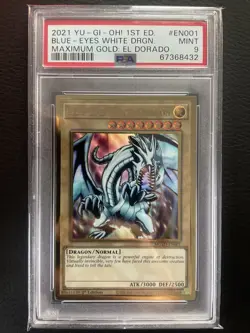 2021 Yu-Gi-Oh! Blue-Eyes White Dragon Maximum Gold El Dorado MGED-EN001 PSA 9 - Image 5