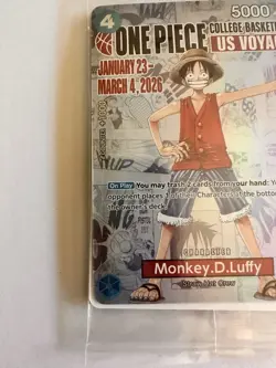 One Piece Monkey D. Luffy US College Basketball SEALED Promo Card RUTGERS - Image 2