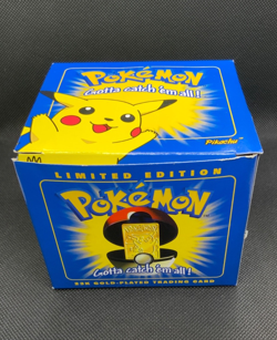 1999 Pokemon Pikachu Burger King 23K Gold Plated Card w/ Pokeball *NIB* - Image 1