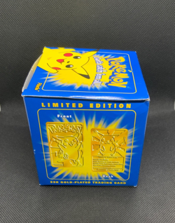 1999 Pokemon Pikachu Burger King 23K Gold Plated Card w/ Pokeball *NIB* - Image 4