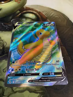 Dragonite V (Full Art) 076/078 Pokemon GO Holo Card Nm - Image 3