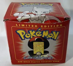 Pokemon 1999 Mewtwo 23K Gold-Plated Trading Card #150 Burger King Red Box SEALED - Image 1