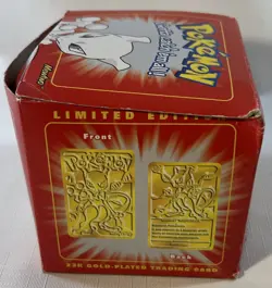 Pokemon 1999 Mewtwo 23K Gold-Plated Trading Card #150 Burger King Red Box SEALED - Image 2