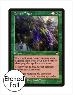 1x Force of Vigor, Retro Frame Etched Foil, Magic MTG NM - Image 1