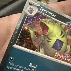 Pokemon TCG: Tyranitar 135/193 - Paldea Evolved Cosmos holo - NICE SWIRL 🌀 - Image 2