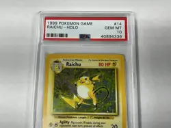 Pokemon Raichu Base Set Unlimited Holo Rare #14 PSA 10 Gem Mint - Image 4