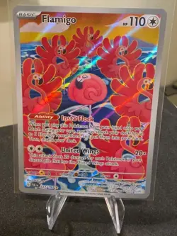 Pokemon Flamigo Holo Illustration Rare SV02: Paldea Evolved 227/193 NM - Image 1