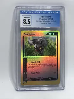 Poochyena Reverse Holo 64/109 CGC 8.5 NM/Mint+ EX Ruby & Sapphire Pokemon TCG - Image 1
