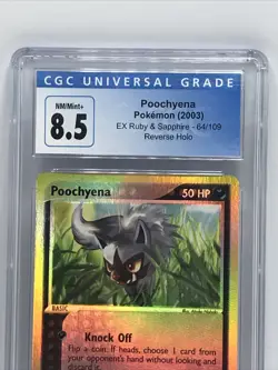 Poochyena Reverse Holo 64/109 CGC 8.5 NM/Mint+ EX Ruby & Sapphire Pokemon TCG - Image 2