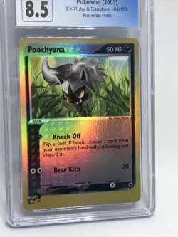 Poochyena Reverse Holo 64/109 CGC 8.5 NM/Mint+ EX Ruby & Sapphire Pokemon TCG - Image 3