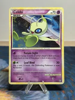 Celebi 3/102 Holo Rare HGSS Triumphant Pokemon Card SWIRL - Image 1