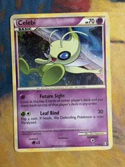 Celebi 3/102 Holo Rare HGSS Triumphant Pokemon Card SWIRL - Image 2