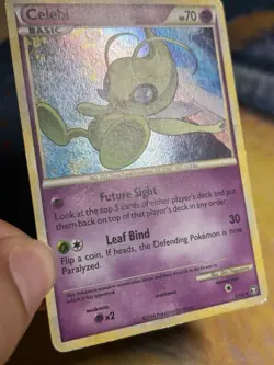 Celebi 3/102 Holo Rare HGSS Triumphant Pokemon Card SWIRL - Image 4