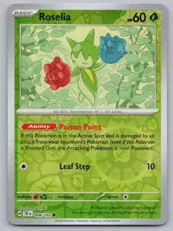 Roselia 008/162 Common Temporal Forces Pokemon Reverse Holo Near Mint - Image 1
