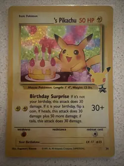 Pokemon TCG - Birthday Pikachu 25th Anniversary Celebrations 24/25 NM/M - Image 1
