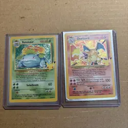 Pokemon Card Charizard 4/102 Venusaur 15/102 Celebrations 25th Anniversary - Image 1