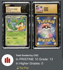 Servine 002/020 CGC 10 Pristine Shiny Collection 2013 1st Edition Holo Pokemon J - Image 3