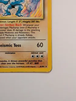 Pokemon TCG Machamp Holo 1st Edition Base Set #8/102 Holo Rare HP - Image 5