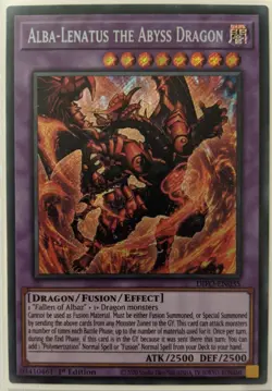 YuGiOh Alba-Lenatus the Abyss Dragon Secret Rare 1st Edition DIFO-EN035 - Image 1