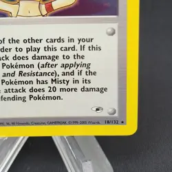 Pokemon Card TCG Misty 18/132 Gym Heroes Holo Rare MP (Creased Corner) - Image 3