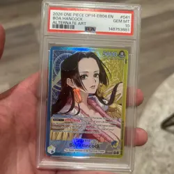 Namco One Piece Boa Hancock OP14-041 Alternate Art Foil Leader EN PSA 10 - Image 1