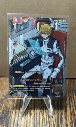 Bandai Gundam War TCG Graham Aker 6083-058 Rare Pilot Burst +2/+1 Card - Image 1