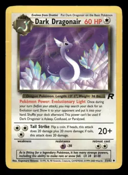 Dark Dragonair 33/82 HP Uncommon Team Rocket 2000 Pokemon TCG - Image 1