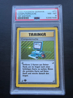 Computersuche PSA 8 Basis Set Base 1. 1st Edition 1999 Pokemon German Deutsch - Image 1