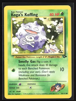 Pokemon TCG - Koga's Koffing (79) Unlimited Common Gym Challenge 079/132 MP - Image 1