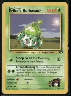 Erika's Bulbasaur 39/132 Uncommon Gym Challenge Pokemon Moderately Played - Image 1