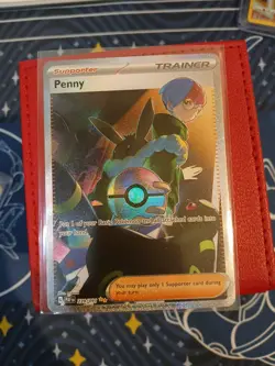 Pokemon TCG Penny Paldean Fates Trainer Holo Card 239/091 Illustration Rare NM - Image 1