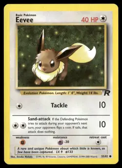 Eevee 55/82 Common Team Rocket Pokemon Moderately Played - Image 1