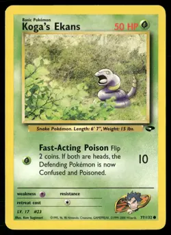 Koga's Ekans 77/132 Common Gym Challenge Pokemon Heavily Played - Image 1