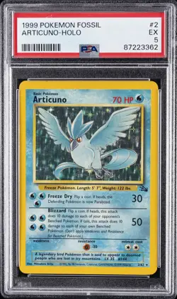 1999 POKEMON FOSSIL #2 ARTICUNO-HOLO PSA 5 - Image 1